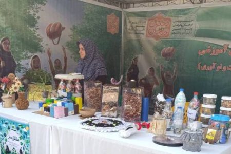 برپایی غرفه محصولات از دور ریختنی ها در در بوستان ریحانه منطقه ۲۲ تهران