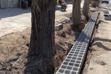 اجرای لاین برگشت جدول‌گذاری و بهسازی فضای سبز بلوار مدرس شهرضا