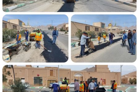 ترمیم ترانشه آسفالت معابر در سطح شهر انارک