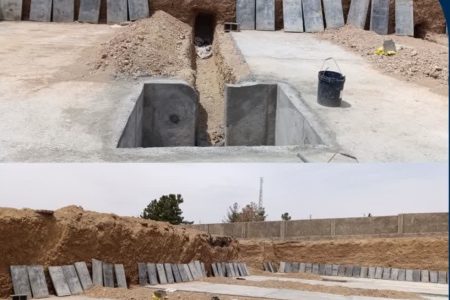 تداوم و پیشرفت احداث مخزن ۲۰۰۰ مترمکعبی ذخیره آب فضای سبز شهرداری شهرضا